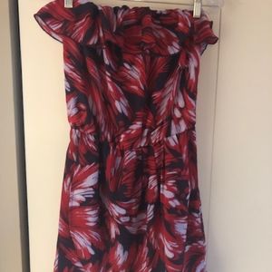 Floral ruffle mini dress